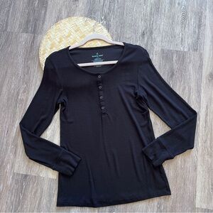 Tommy John micro modal black Henley lounge sleep top